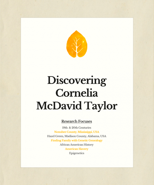 Genealogy Case Study: Discovering Cornelia McDavid Taylor