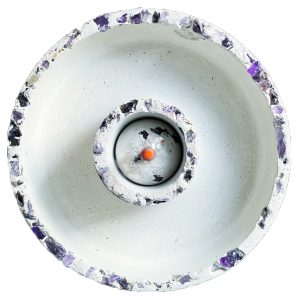 The Soul Stone Store | White cement censer bowl infused with amethyst